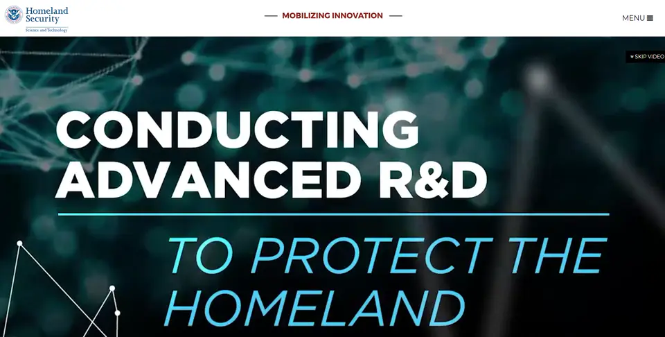 Mobilizing Innovation, opening screen: Conducting advanced R&D to protect the homeland