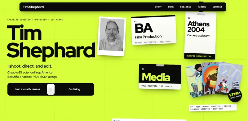The THREE, The Workbench direction's home page, first screen, October 2026