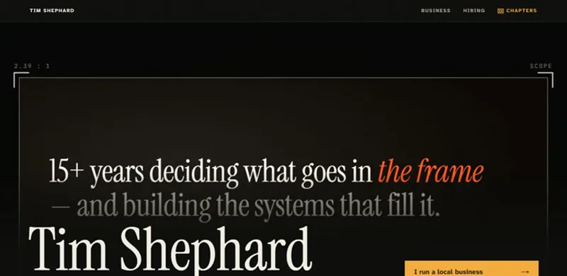 The TWO, Feature Presentation direction's home page, first screen, October 2026